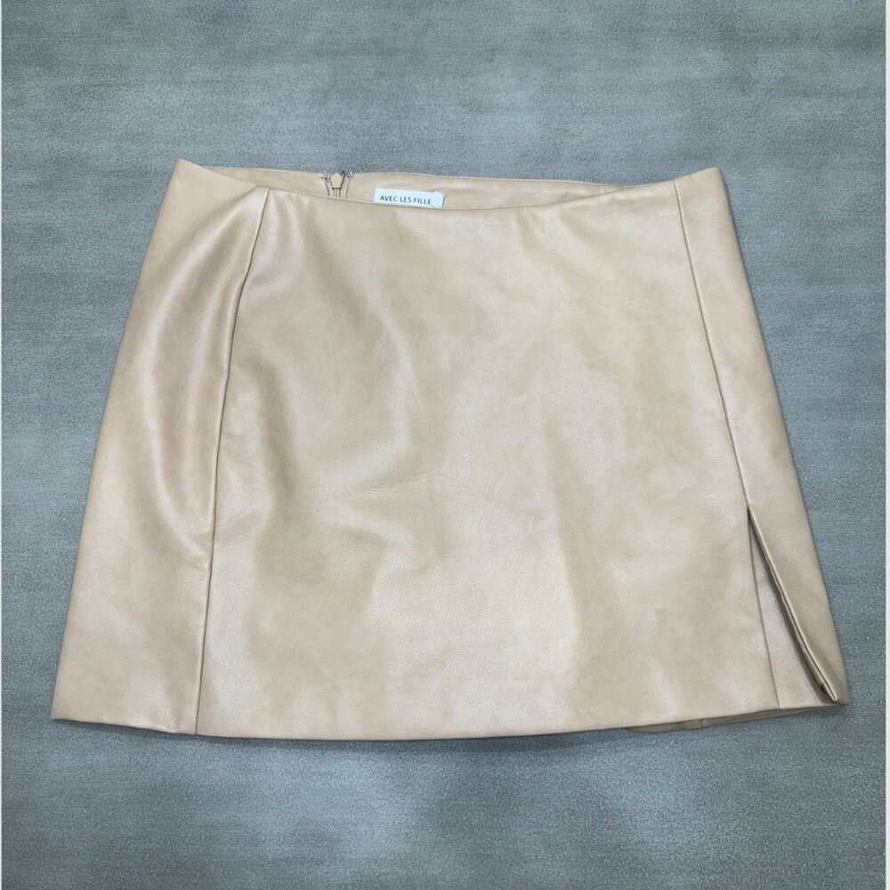 Avec Les Filles Faux Leather Skort